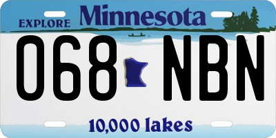 MN license plate 068NBN