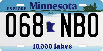 MN license plate 068NBO
