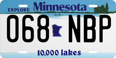 MN license plate 068NBP