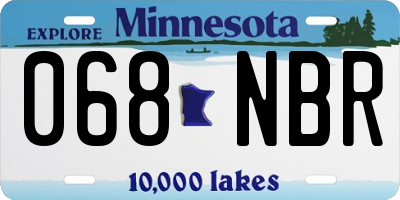 MN license plate 068NBR