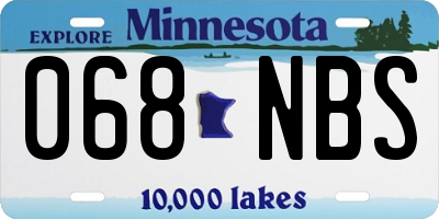 MN license plate 068NBS