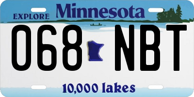 MN license plate 068NBT