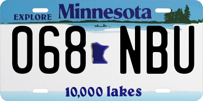 MN license plate 068NBU