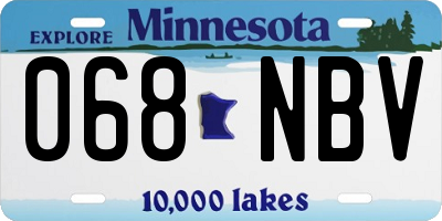 MN license plate 068NBV