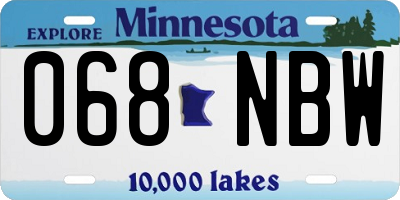 MN license plate 068NBW