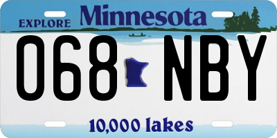 MN license plate 068NBY