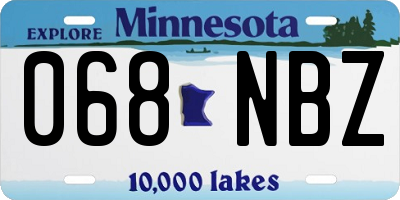 MN license plate 068NBZ