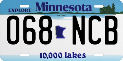 MN license plate 068NCB