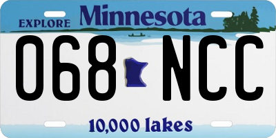 MN license plate 068NCC