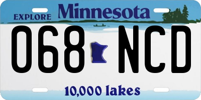 MN license plate 068NCD