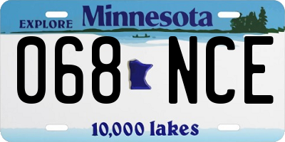 MN license plate 068NCE