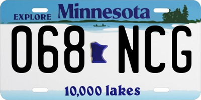 MN license plate 068NCG