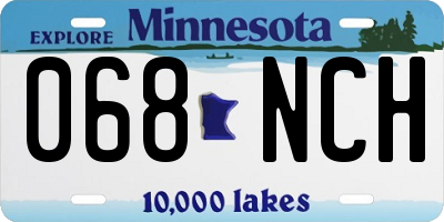 MN license plate 068NCH