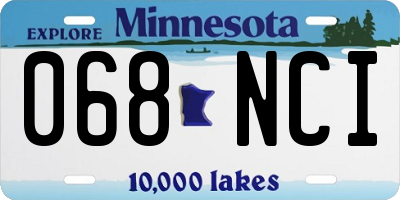 MN license plate 068NCI