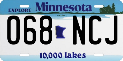 MN license plate 068NCJ