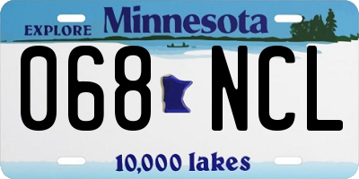 MN license plate 068NCL