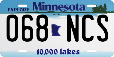 MN license plate 068NCS