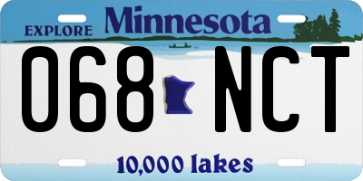 MN license plate 068NCT