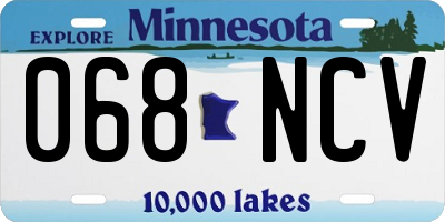 MN license plate 068NCV
