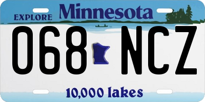 MN license plate 068NCZ