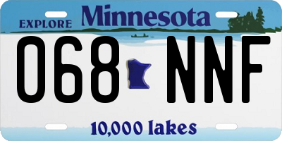 MN license plate 068NNF