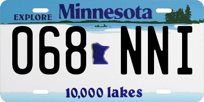 MN license plate 068NNI