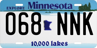 MN license plate 068NNK