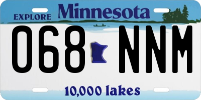 MN license plate 068NNM