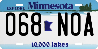 MN license plate 068NOA