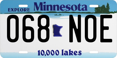 MN license plate 068NOE