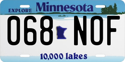 MN license plate 068NOF