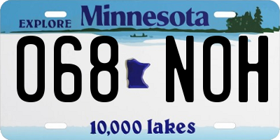MN license plate 068NOH