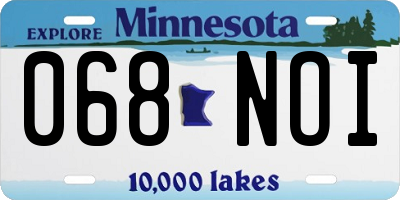 MN license plate 068NOI