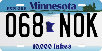 MN license plate 068NOK