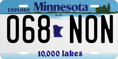 MN license plate 068NON
