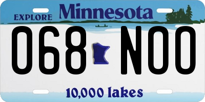 MN license plate 068NOO