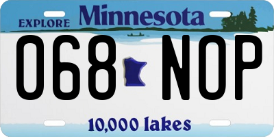 MN license plate 068NOP