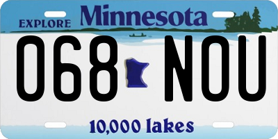 MN license plate 068NOU