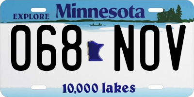MN license plate 068NOV