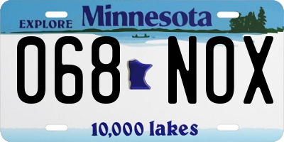 MN license plate 068NOX