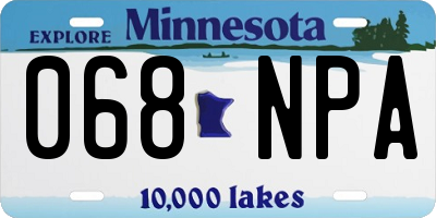 MN license plate 068NPA