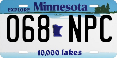 MN license plate 068NPC
