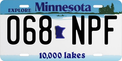 MN license plate 068NPF