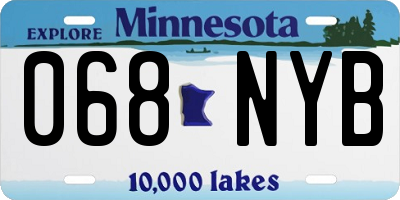 MN license plate 068NYB