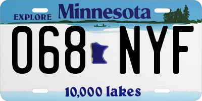MN license plate 068NYF
