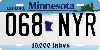 MN license plate 068NYR