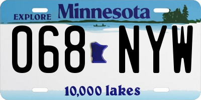 MN license plate 068NYW