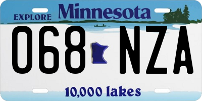 MN license plate 068NZA