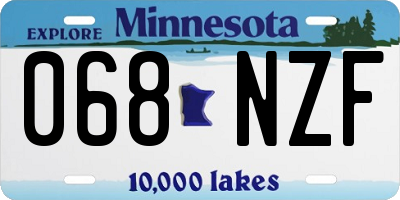 MN license plate 068NZF