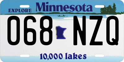 MN license plate 068NZQ
